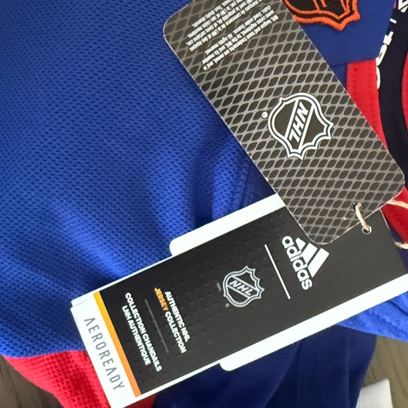 NWT Adidas Rangers Blue and Red Hockey Jersey-52 - Picture 7 of 9